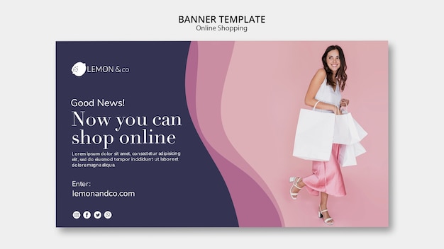 Banner orizzontale per la vendita di moda online