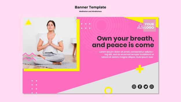 Banner orizzontale per meditazione e consapevolezza