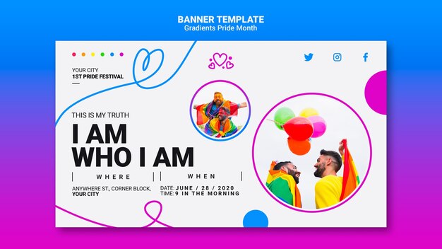 Banner orizzontale per orgoglio lgbt