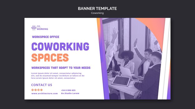 Banner orizzontale per spazio di coworking