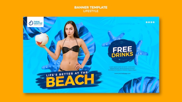 Banner orizzontale per vacanze estive al mare
