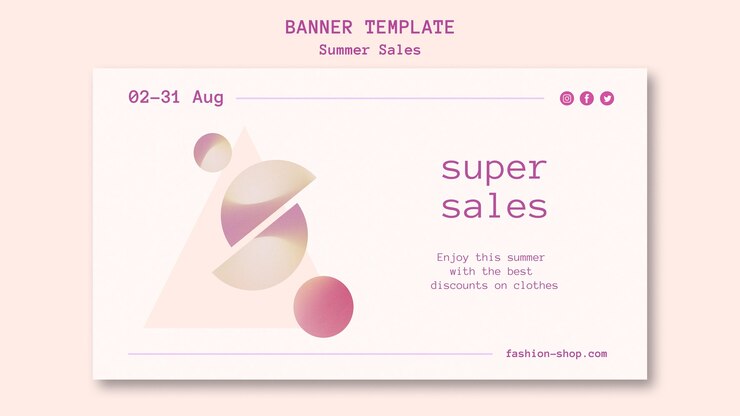 PSD gratuito banner orizzontale saldi estivi