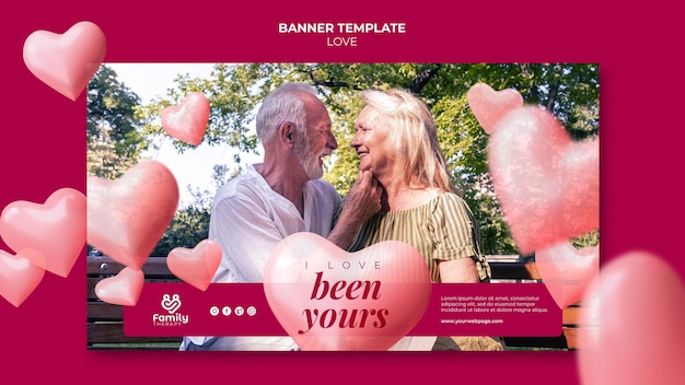 PSD gratuito banner de pareja senior