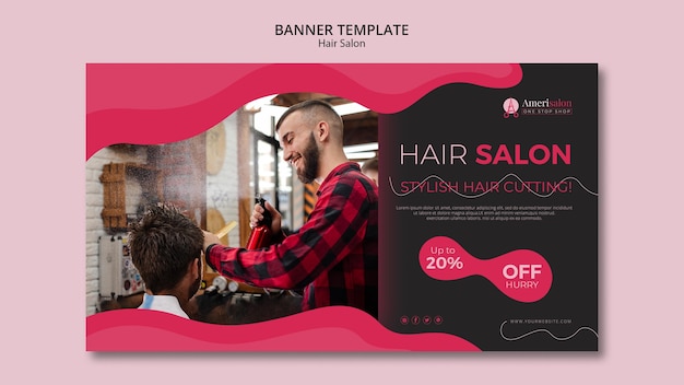 PSD gratuito banner para peluquería