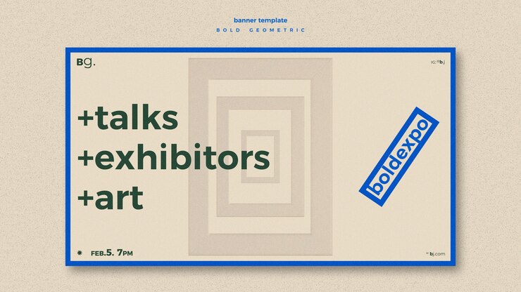 PSD gratuito banner de plantilla de anuncio de evento de exposición