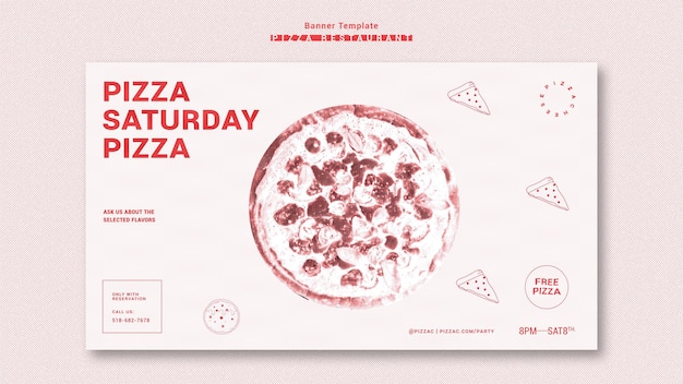 PSD gratuito banner de plantilla de anuncio de restaurante de pizza