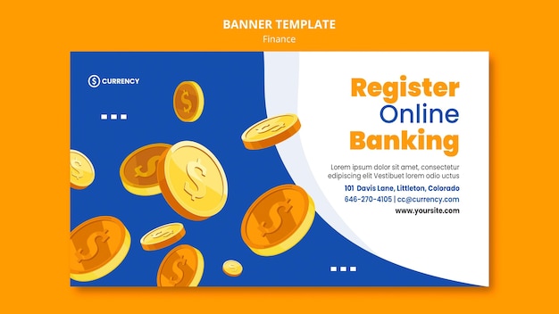 PSD gratuito banner de plantilla de banca en línea