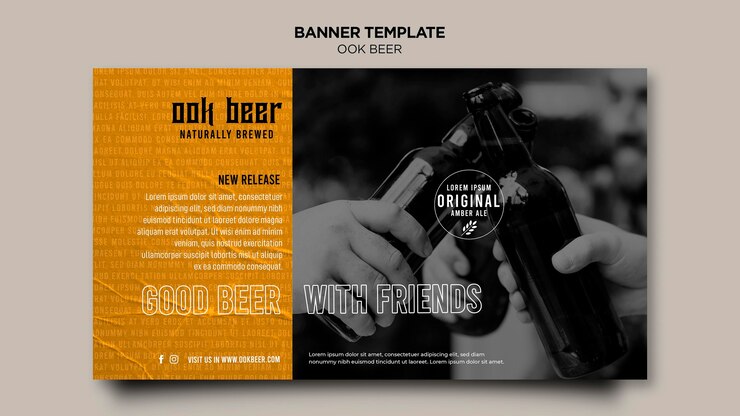 PSD gratuito banner de plantilla de cerveza ook