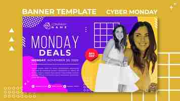 PSD gratuito banner de plantilla de cyber monday