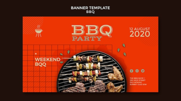 Banner de plantilla de fiesta de barbacoa