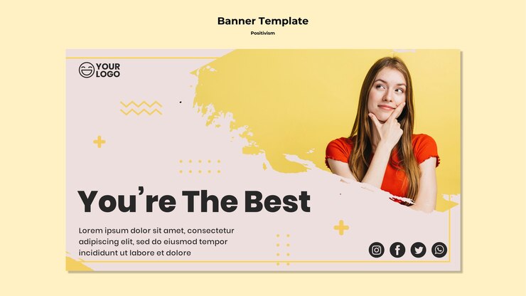 PSD gratuito banner de plantilla de positivismo