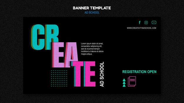 Banner de plantilla de promoción de ad school