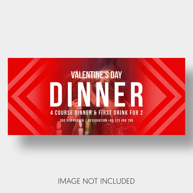Banner plantilla restaurante pareja día de san valentín