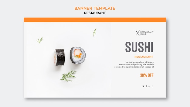 Banner de plantilla de restaurante de sushi