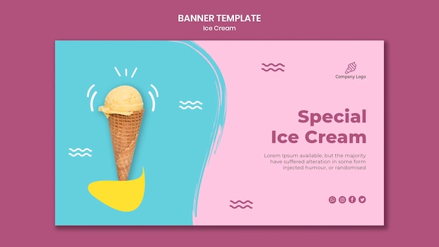 PSD gratuito banner de plantilla de tienda de helados