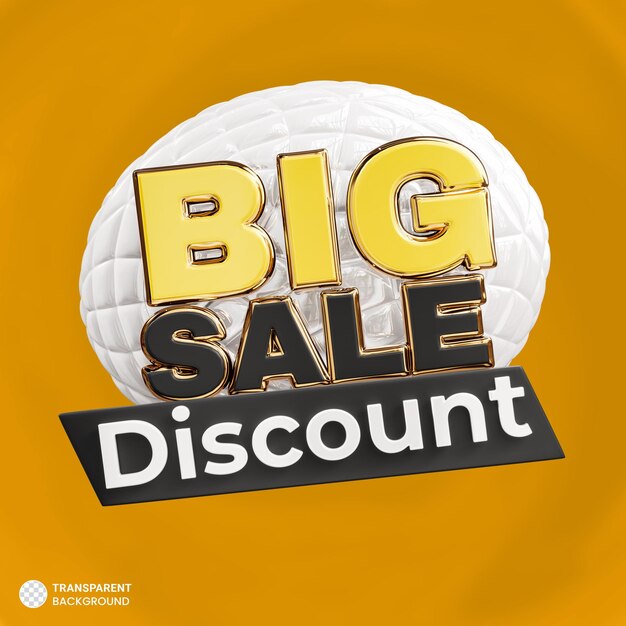 Banner de promoción 3d de oferta de descuento de gran venta