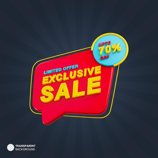 Banner de promoción 3d de venta exclusiva
