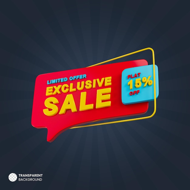 Banner de promoción 3d de venta exclusiva