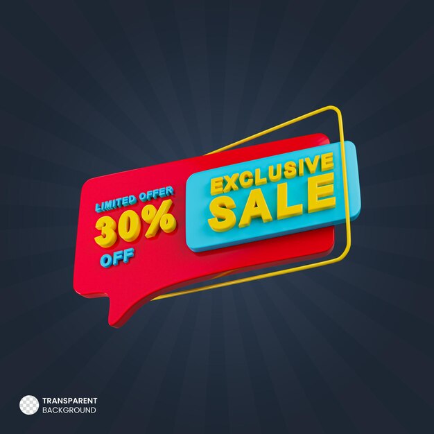 Banner de promoción 3d de venta exclusiva