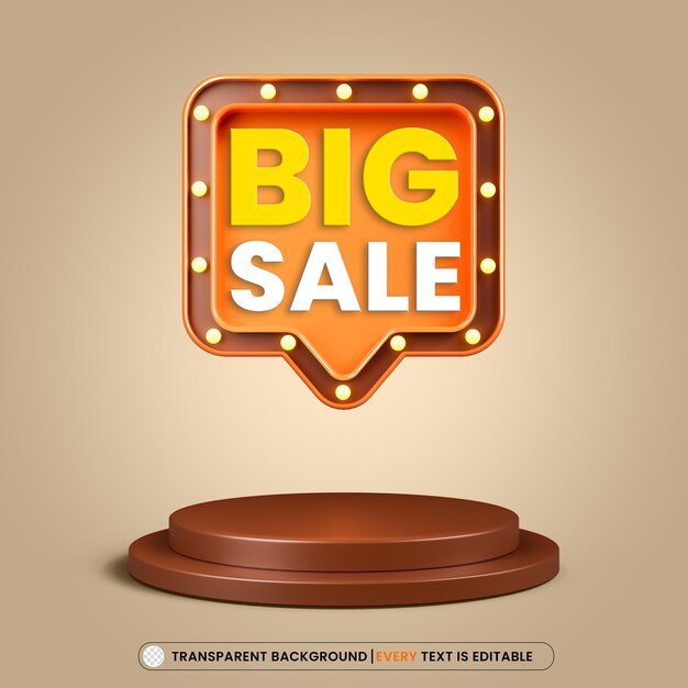 Banner de promoción de gran venta con texto editable