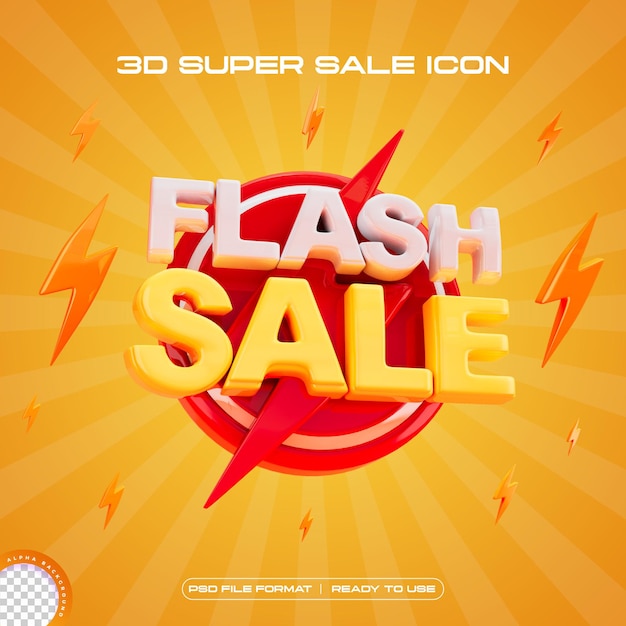 Banner de promoción de ventas en flash 3d