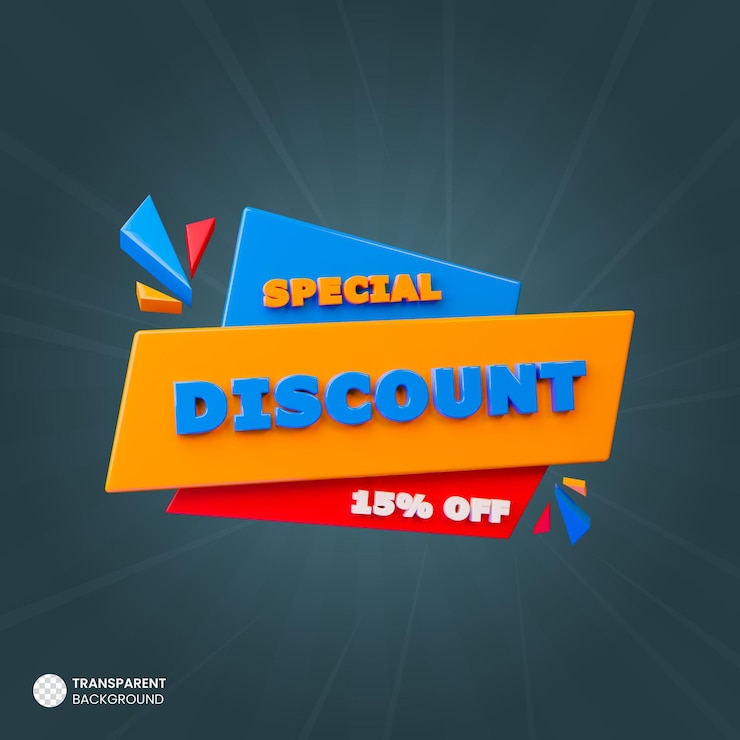 PSD gratuito banner promozionale 3d con sconto speciale