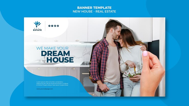 PSD Gratis banner real estate rumah baru
