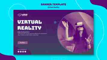 PSD gratuito banner de realidad virtual