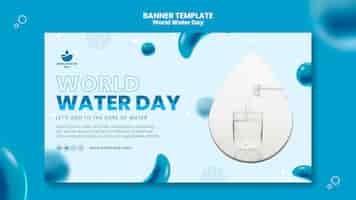 PSD gratuito banner realista del día mundial del agua