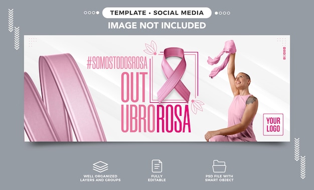 PSD gratuito banner de redes sociales campaña de cáncer rosa de octubre