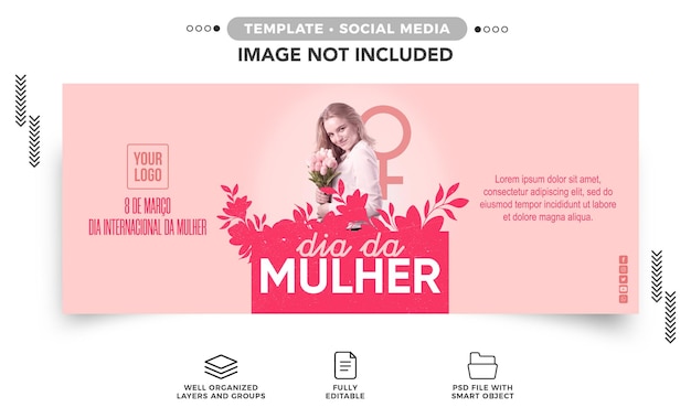 PSD gratuito banner de redes sociales del día de la mujer