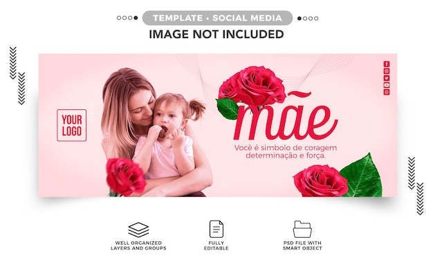 PSD gratuito banner de redes sociales instagram día de la madre