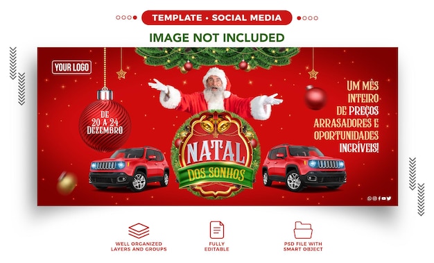 Banner de redes sociales instagram dream christmas para agencia de autos