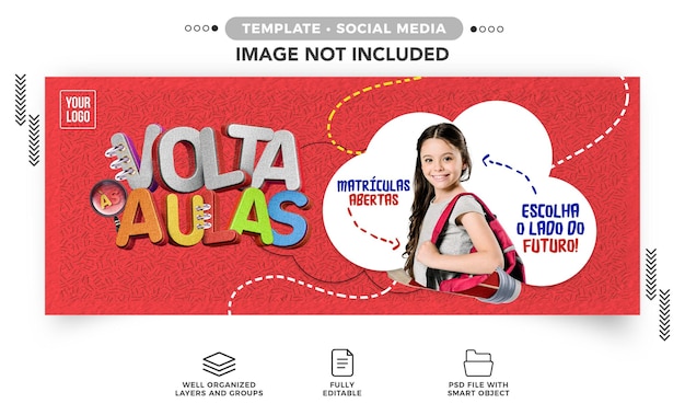 Banner de redes sociales de instagram inscripción abierta de regreso a la escuela