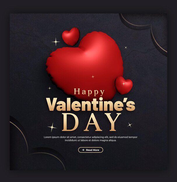 Banner de redes sociales o plantilla de publicación para el Día de San Valentín y la súper venta