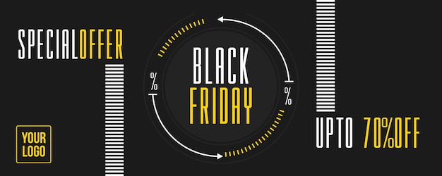 Banner de redes sociales oferta especial de viernes negro hasta 70 de descuento