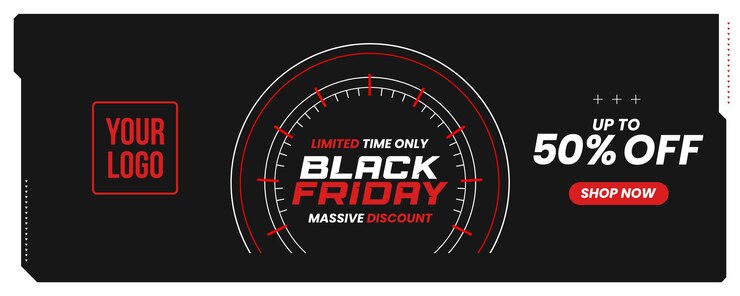 PSD gratuito banner de redes sociales solo por tiempo limitado descuento masivo del viernes negro