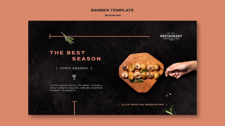 Gratis PSD banner restaurant promo sjabloon