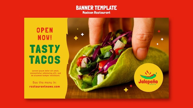 PSD gratuito banner de restaurante mexicano