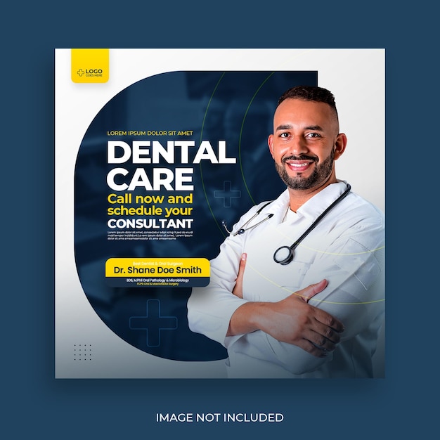 PSD gratuito banner de salud médica sobre plantilla de banner web de cirugía dental