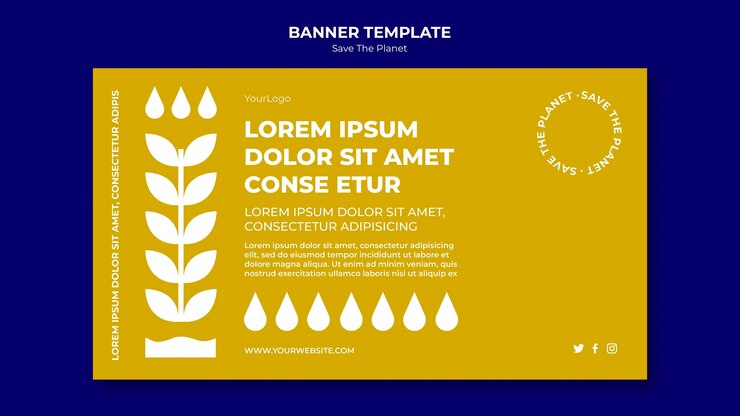 PSD gratuito banner salva il modello del pianeta