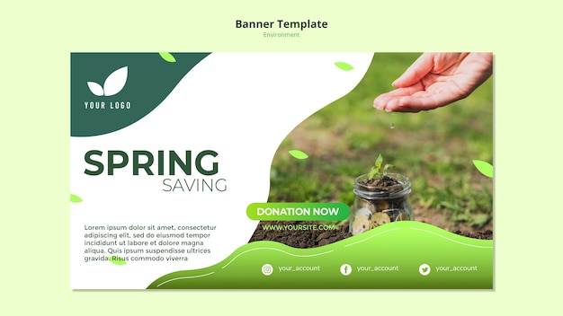 Banner sjabloon concept van de lente besparingen