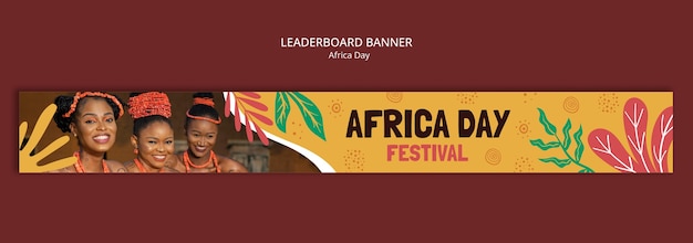 Gratis PSD banner sjabloon voor de viering van de afrika-dag