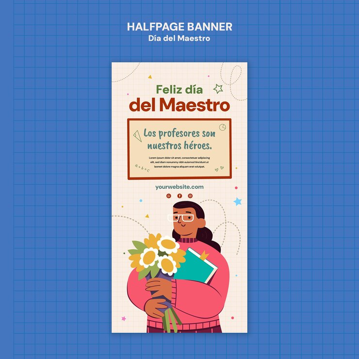 Gratis PSD banner sjabloon voor de viering van día del maestro