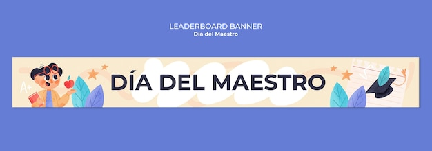 Banner sjabloon voor de viering van día del maestro