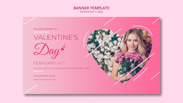 Gratis PSD banner sjabloon voor valentijnsdag