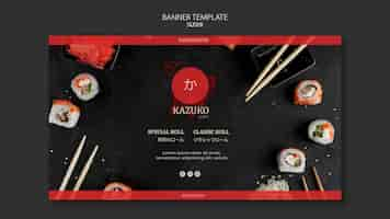 Gratis PSD banner sushi restaurant advertentiesjabloon