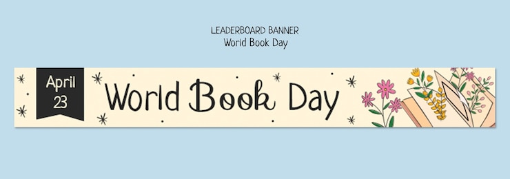 PSD gratuito banner de la tabla de clasificación de la celebración del día mundial del libro