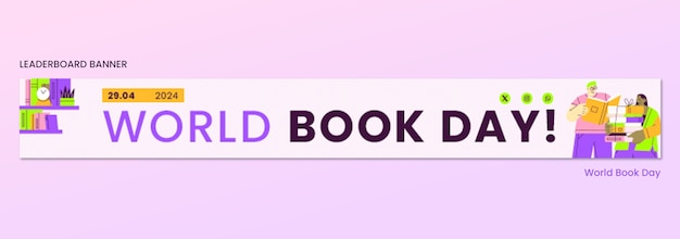 PSD gratuito banner de la tabla de clasificación de la celebración del día mundial del libro