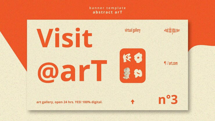 PSD Gratis banner templat iklan seni abstrak